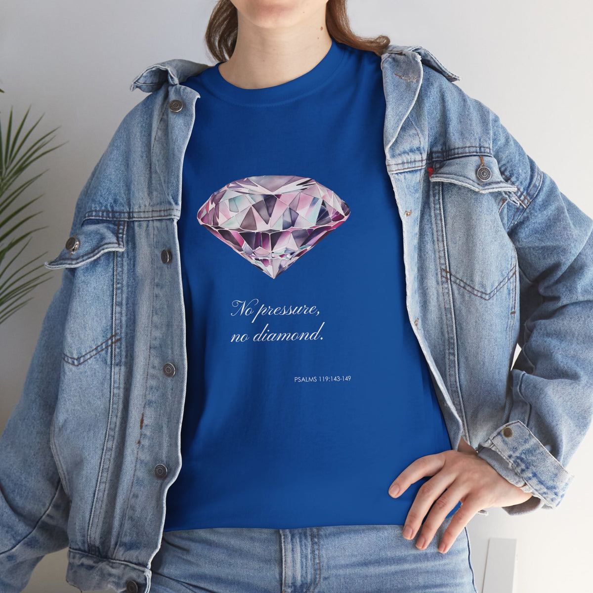 "No Pressure, No Diamond" Women's Inspirational Graphic T-Shirt