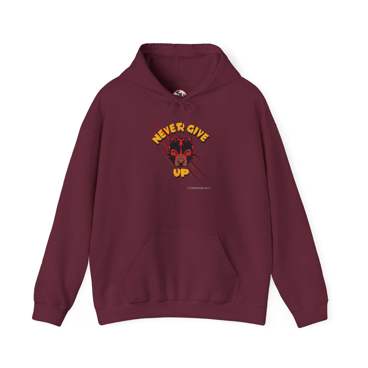 "Never Give Up" Hoodie Men's Motivational Graphic Hooded Sweatshirt