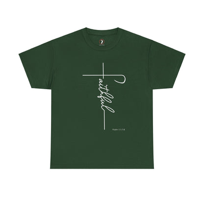Faithful Fancy Script Unisex Heavy Cotton Tee