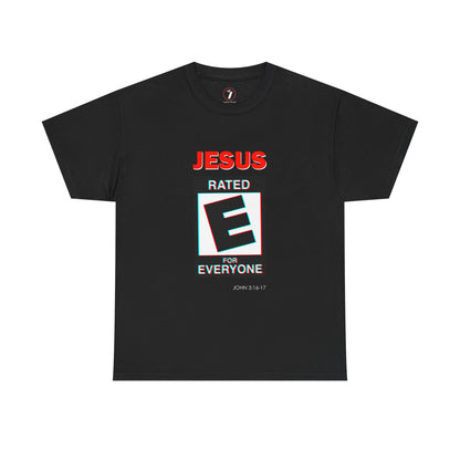 Jesus Rated E Unisex Heavy Cotton Tee Christian T-Shirt