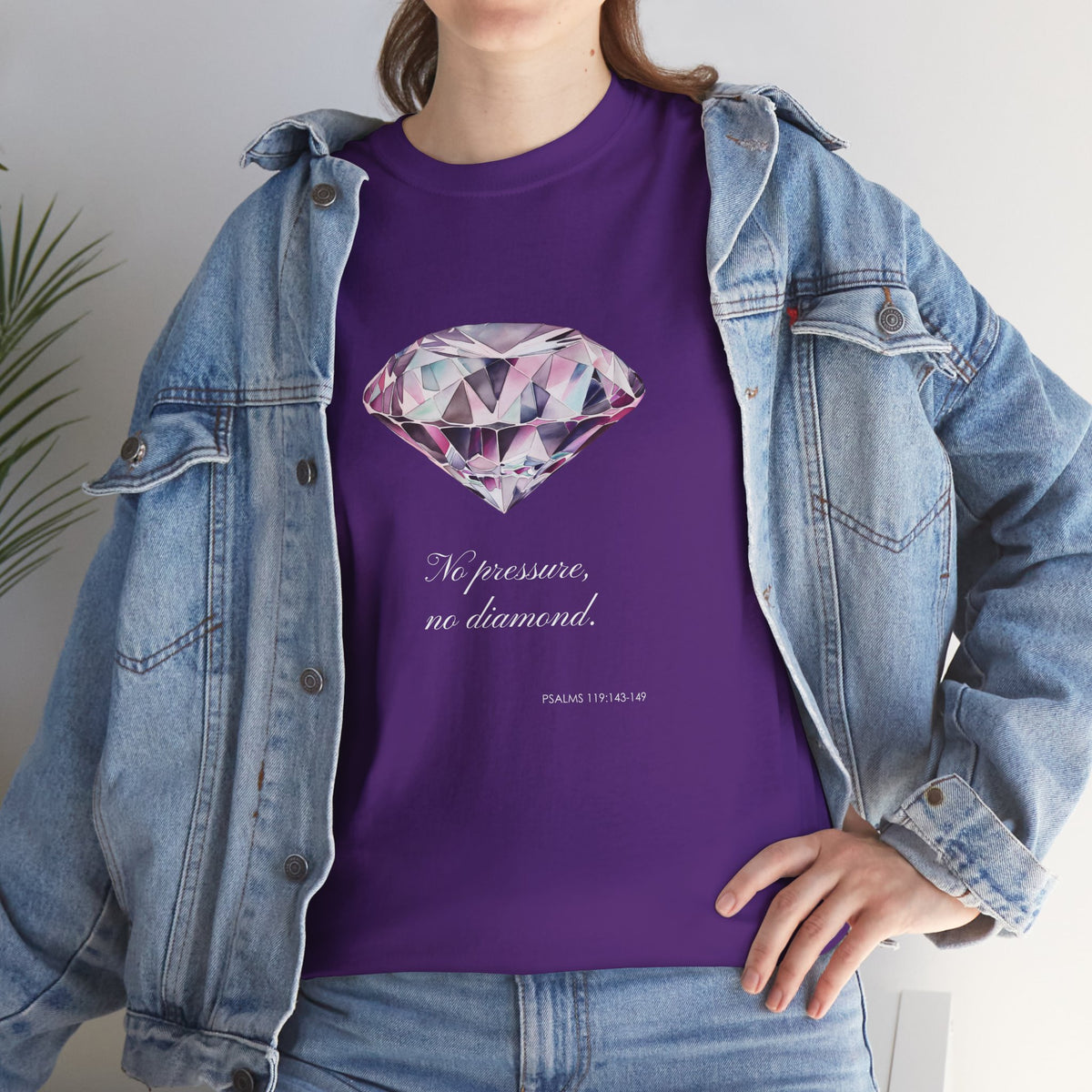 "No Pressure, No Diamond" Women's Inspirational Graphic T-Shirt