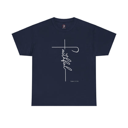 Faithful Fancy Script Unisex Heavy Cotton Tee