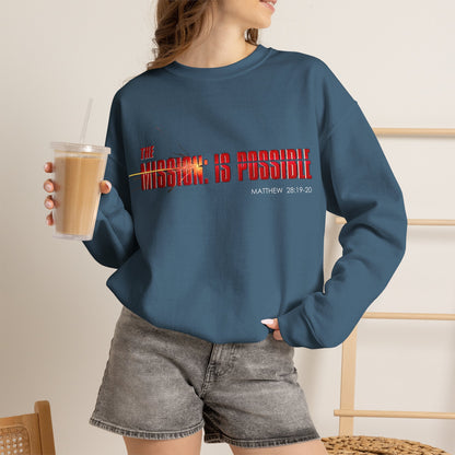 "The Mission is Possible" Motivational Crewneck Sweatshirt
