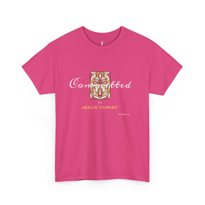 Committed to Jesus Christ Unisex Heavy Cotton Tee
