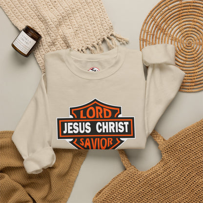 "Jesus Christ Lord and Savior" Motivational Crewneck Sweatshirt