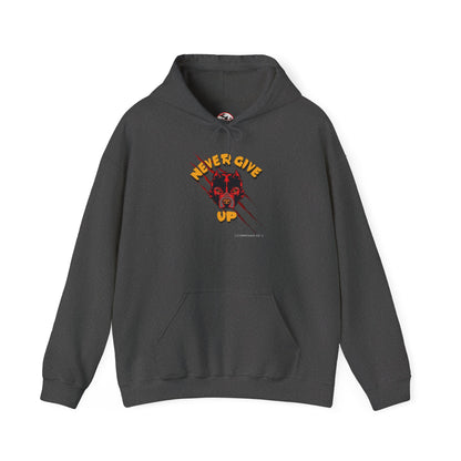 "Never Give Up" Hoodie Men's Motivational Graphic Hooded Sweatshirt