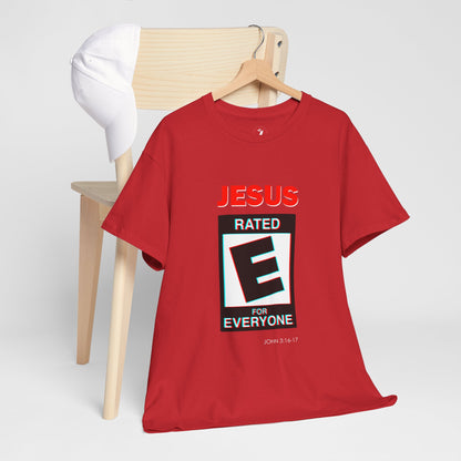 Jesus Rated E Unisex Heavy Cotton Tee Christian T-Shirt