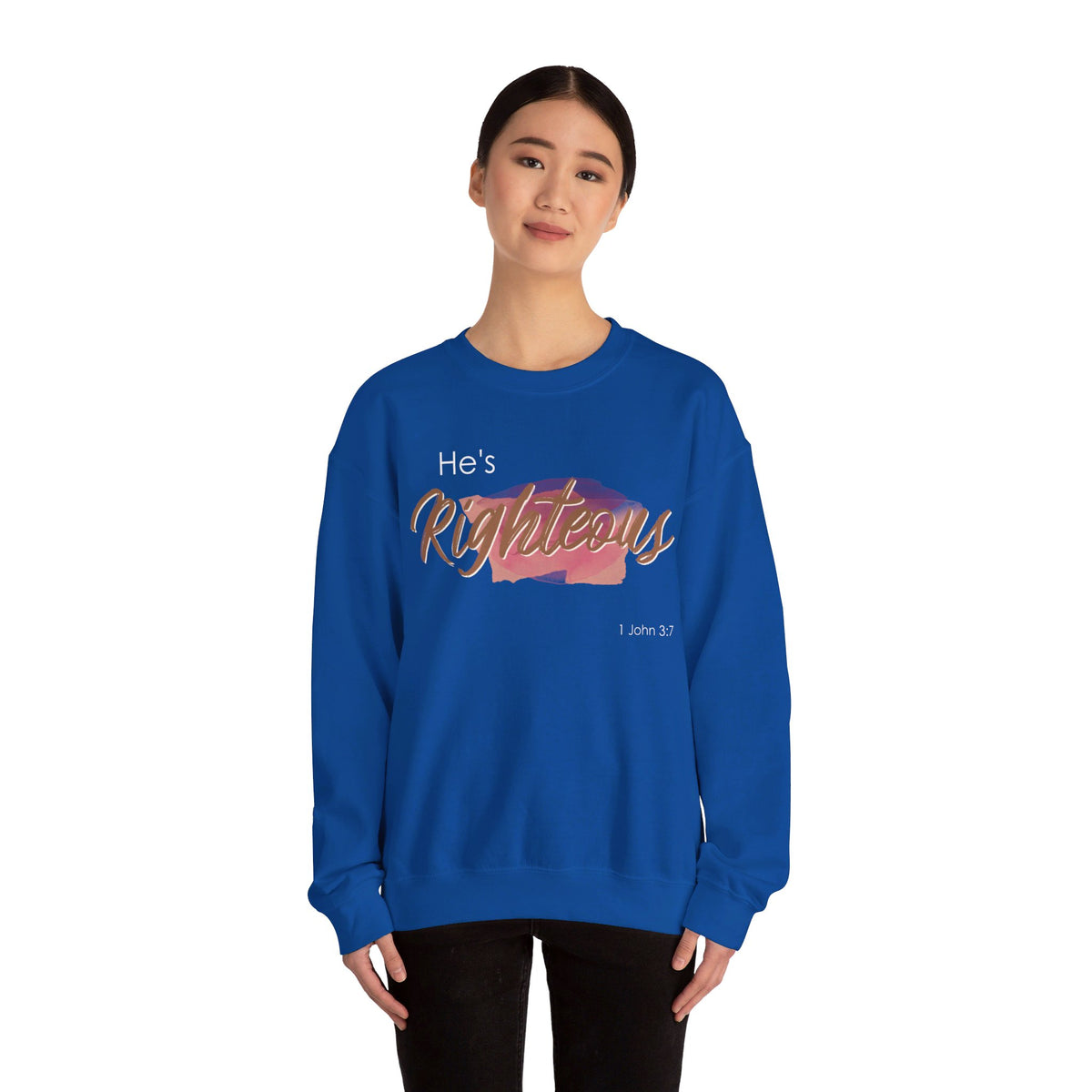 He's Righteous Unisex Heavy Blend™ Crewneck Sweatshirt