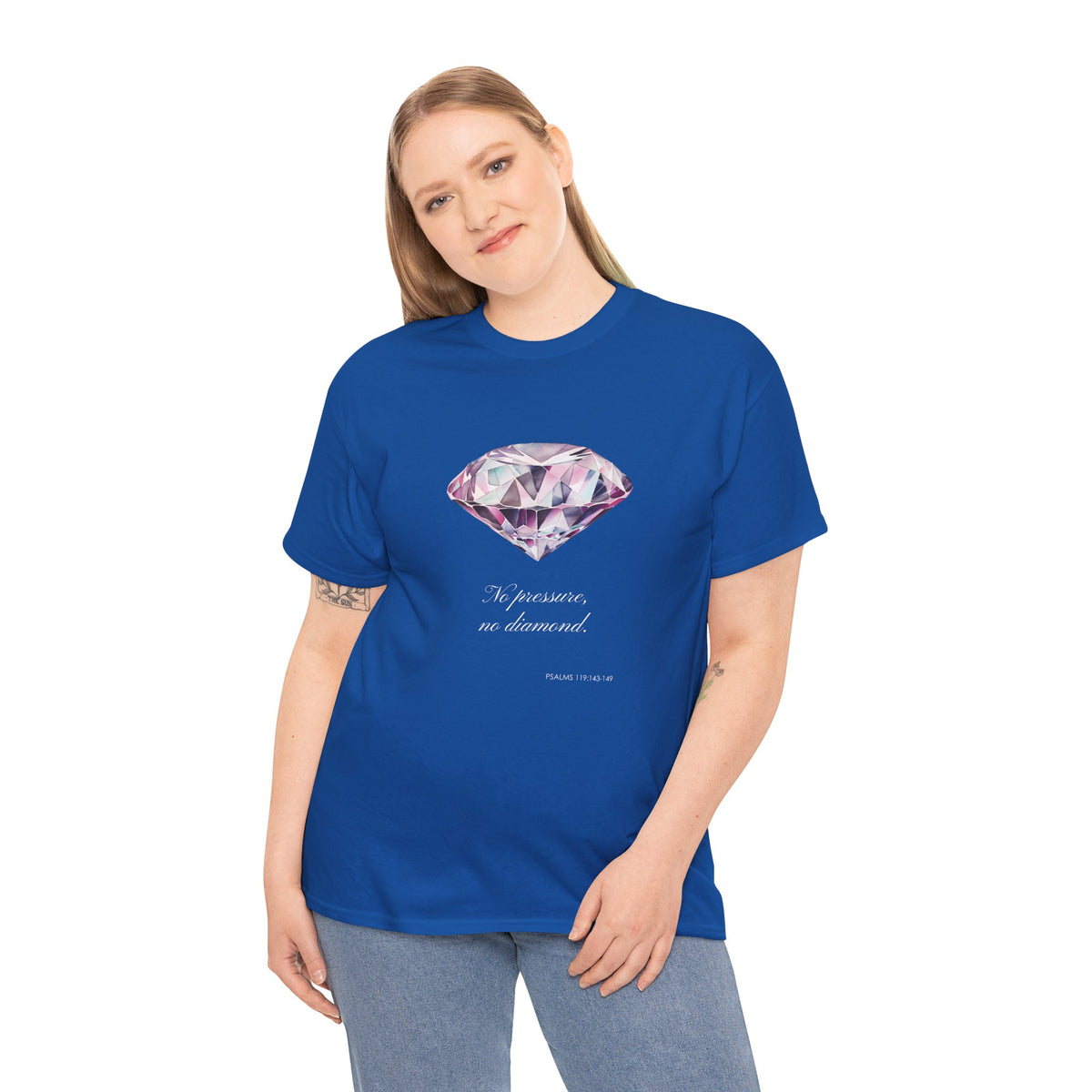 "No Pressure, No Diamond" Women's Inspirational Graphic T-Shirt