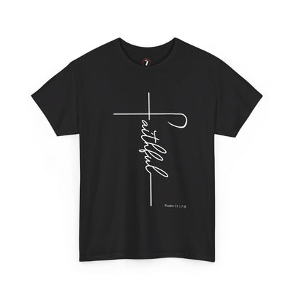 Faithful Fancy Script Unisex Heavy Cotton Tee