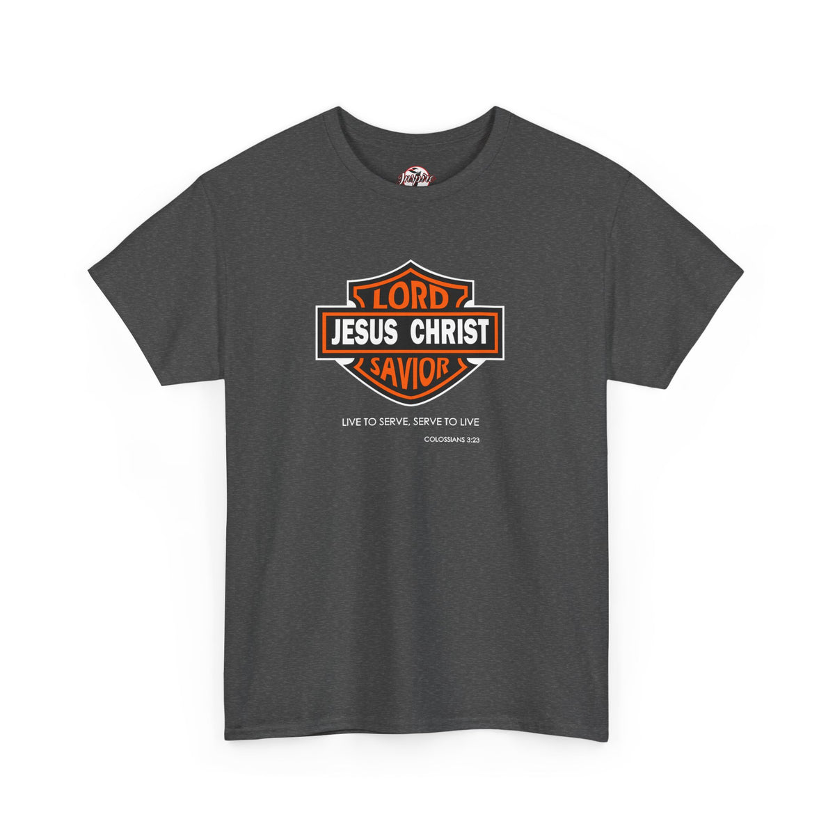 "Jesus Christ Lord and Savior" Motivational Crewneck Graphic T‑Shirt