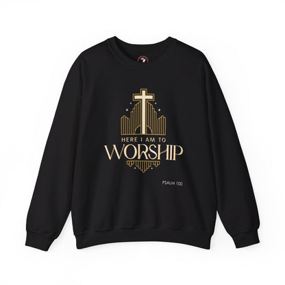 Here I Am To Worship Unisex Heavy Blend™ Crewneck Sweatshirt