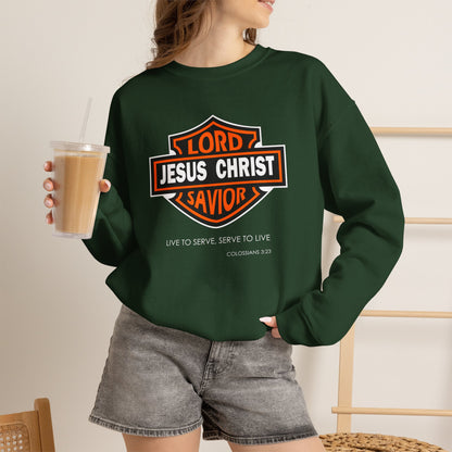 "Jesus Christ Lord and Savior" Motivational Crewneck Sweatshirt