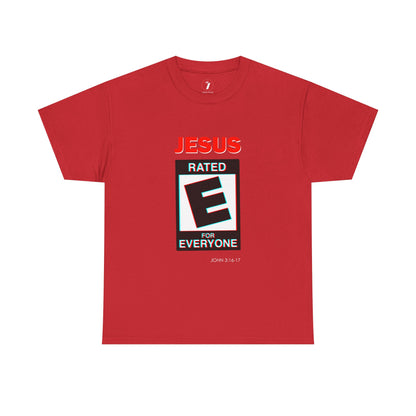 Jesus Rated E Unisex Heavy Cotton Tee Christian T-Shirt