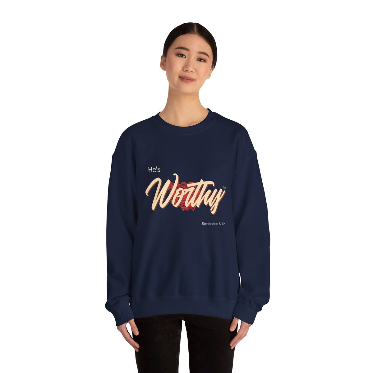 He's Worthy Unisex Heavy Blend™ Crewneck Sweatshirt