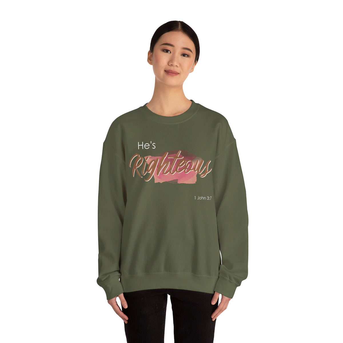 He's Righteous Unisex Heavy Blend™ Crewneck Sweatshirt