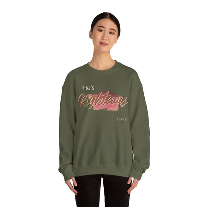 He's Righteous Unisex Heavy Blend™ Crewneck Sweatshirt