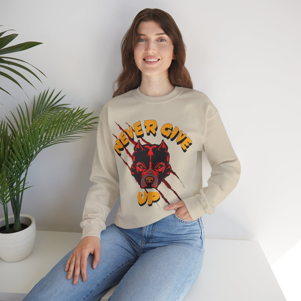 "Never Give Up" Crewneck Sweatshirt