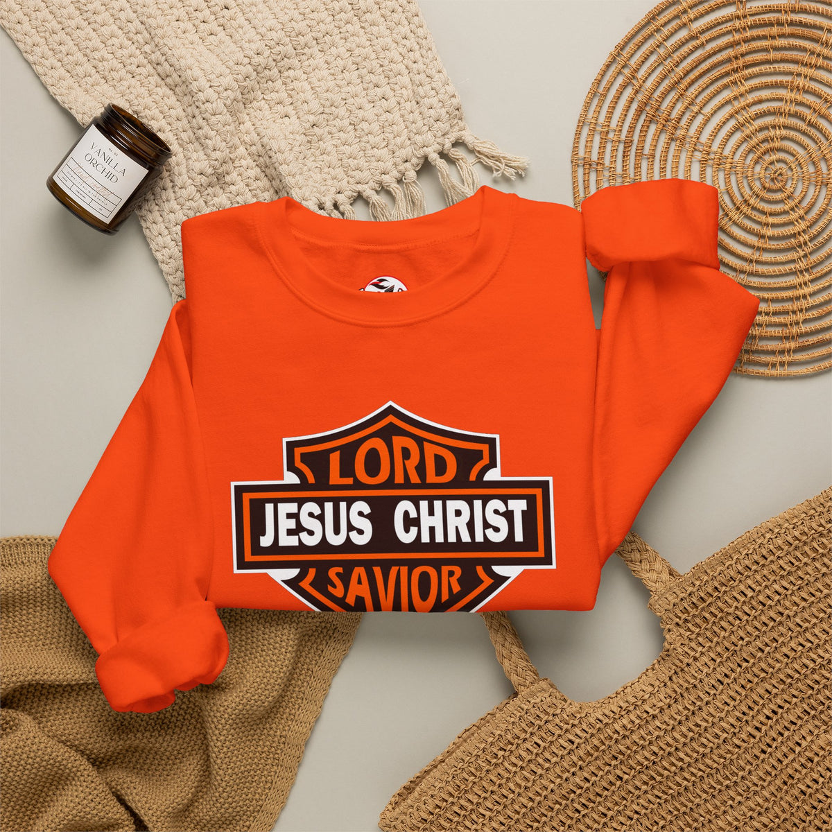 "Jesus Christ Lord and Savior" Motivational Crewneck Sweatshirt