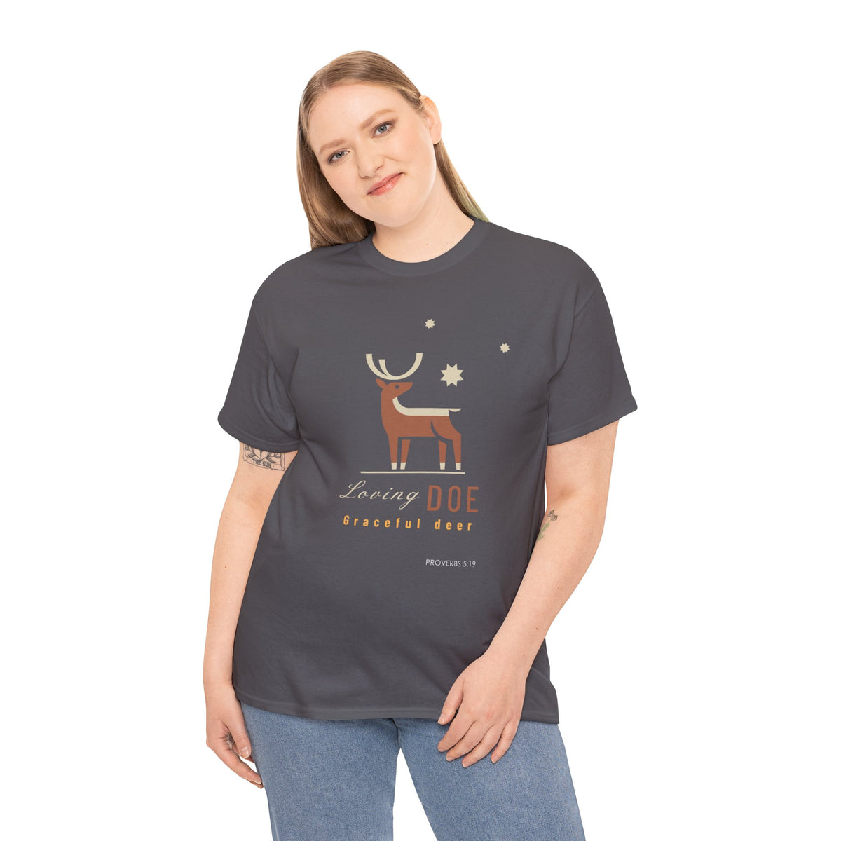 "Loving Doe Graceful Deer" Women's Inspirational Graphic T-Shirt