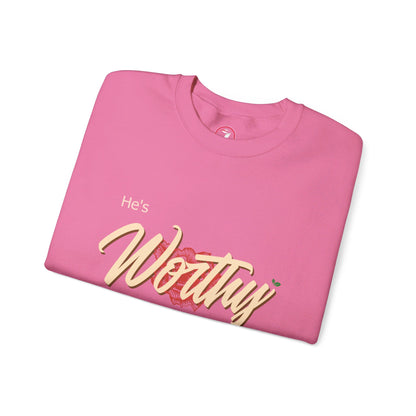 He's Worthy Unisex Heavy Blend™ Crewneck Sweatshirt