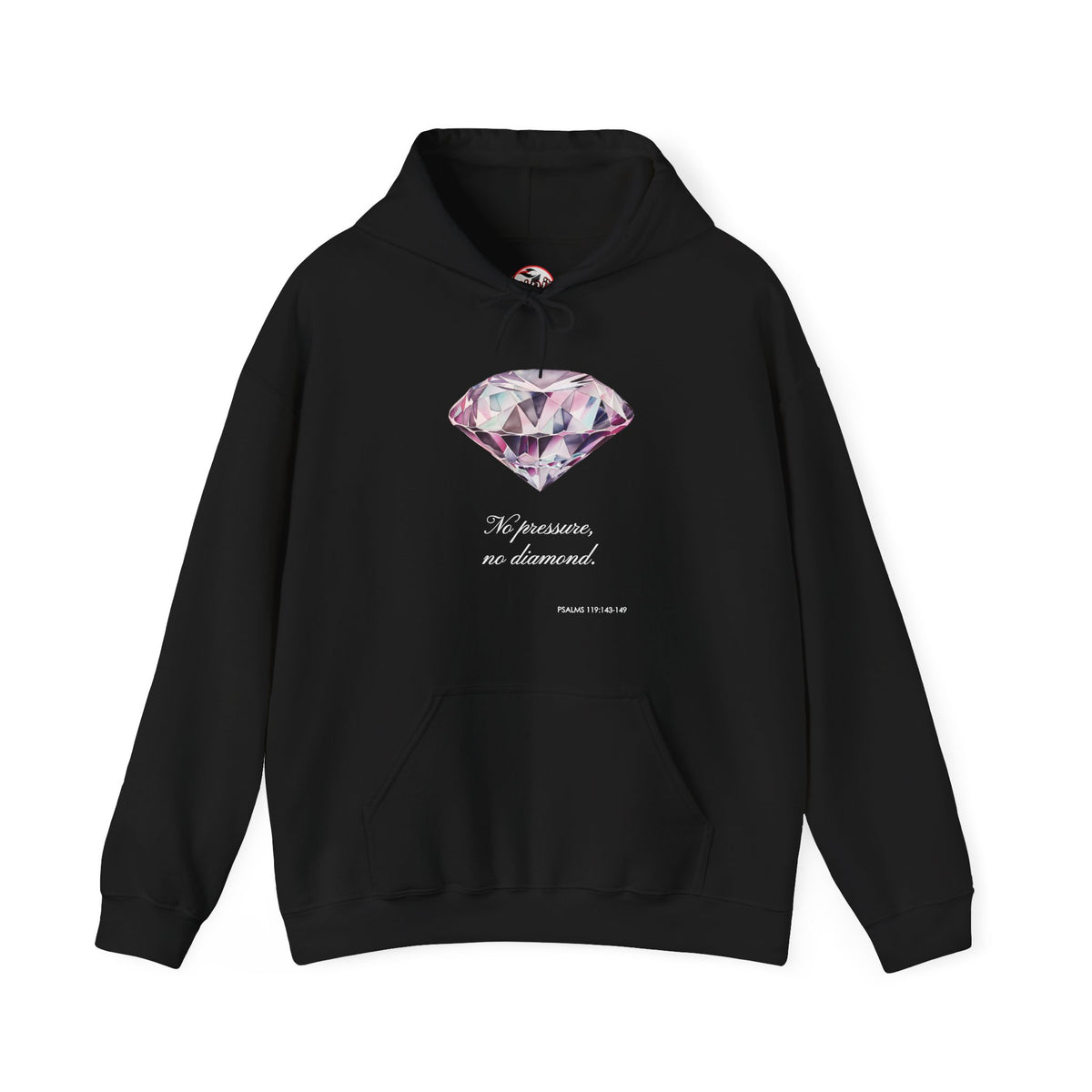 "No pressure, no Diamond" Inspirational Graphic Pullover Hoodie