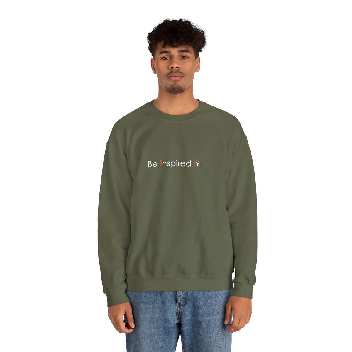 "Be Inspired" Embroidered Crewneck Sweatshirt