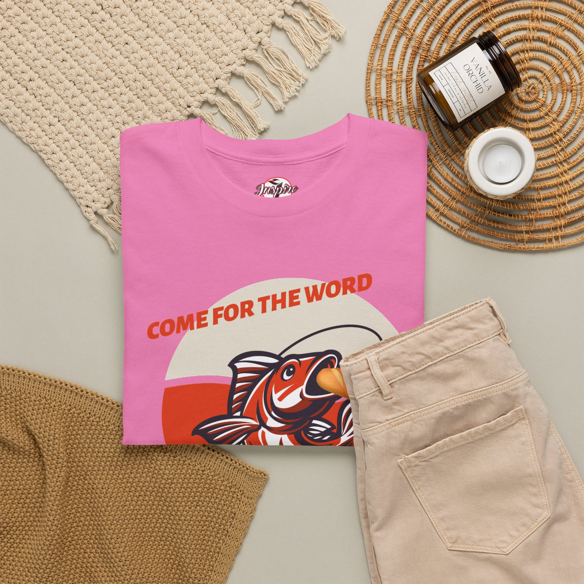 "Come for the Word" Fish Sandwich Graphic T-Shirt
