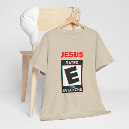 Jesus Rated E Unisex Heavy Cotton Tee Christian T-Shirt