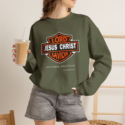 "Jesus Christ Lord and Savior" Motivational Crewneck Sweatshirt
