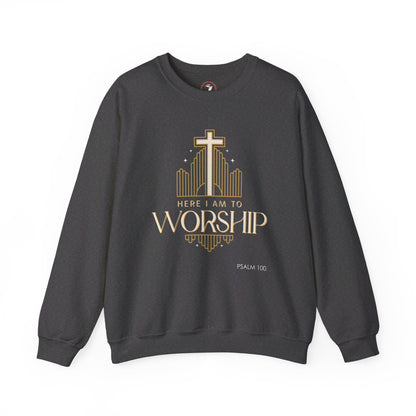 Here I Am To Worship Unisex Heavy Blend™ Crewneck Sweatshirt