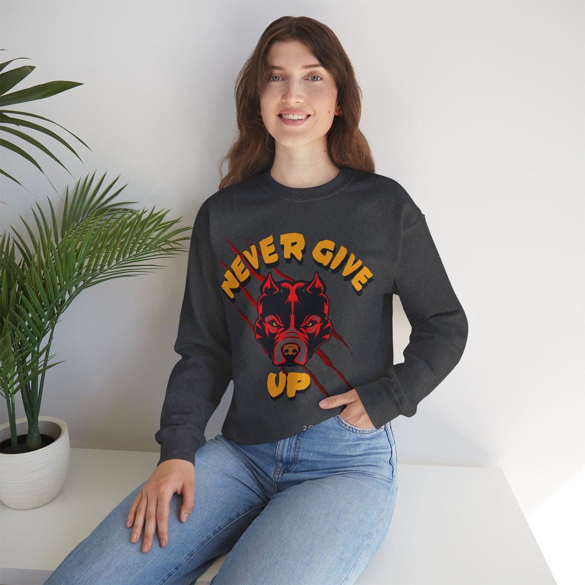 "Never Give Up" Crewneck Sweatshirt