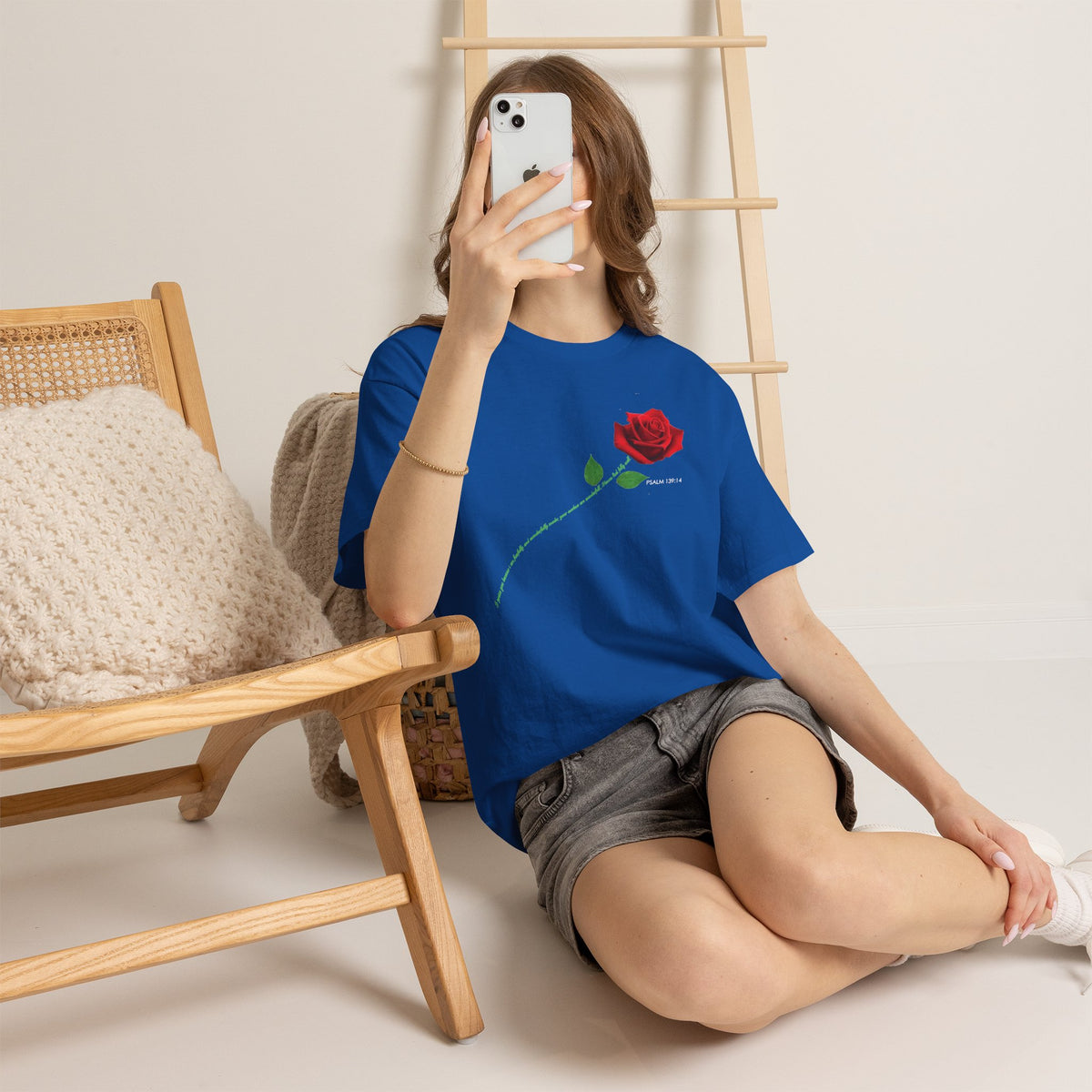 "Fearfully and Wonderfully Made" Rose Affirmative Graphic T-Shirt