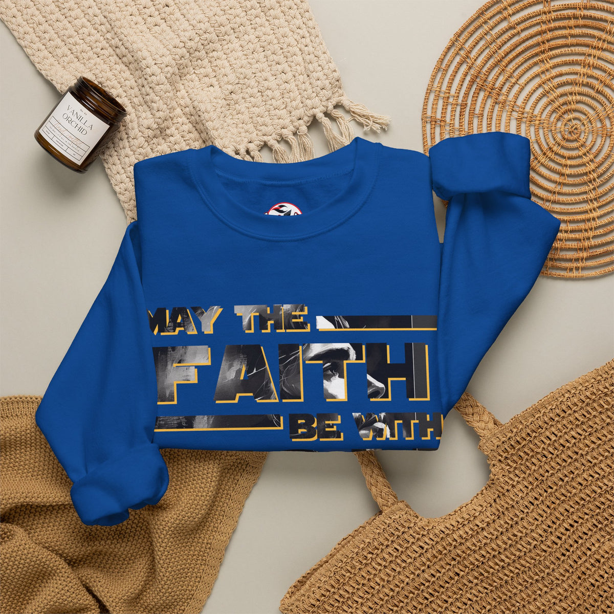 "May the Faith Be With You" Inspirational Crewneck Sweatshirt
