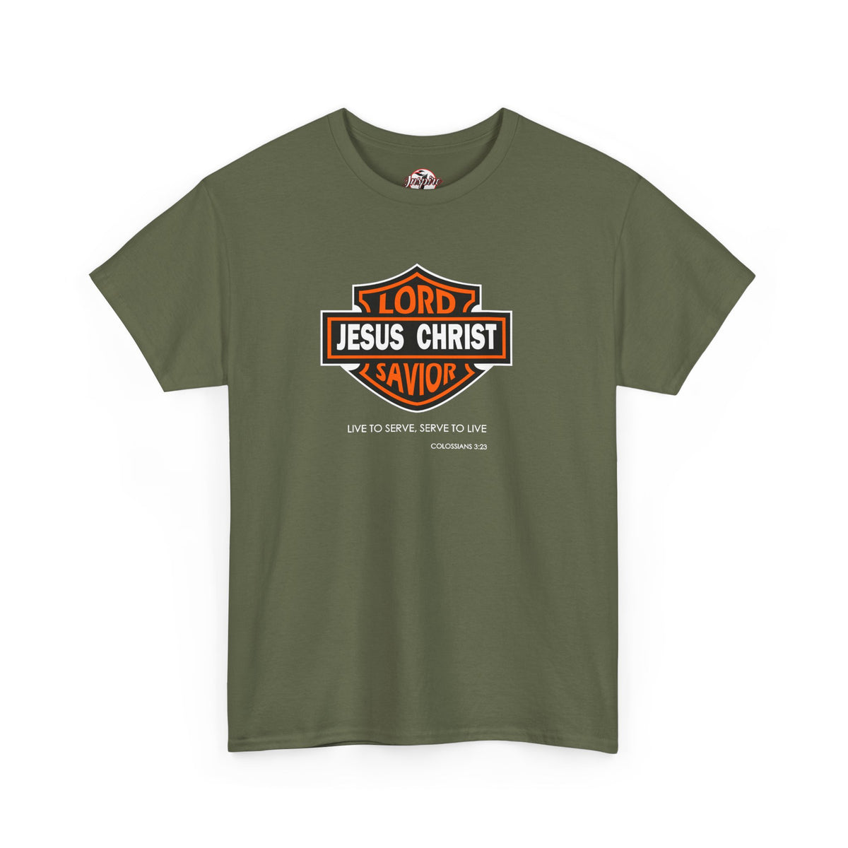 "Jesus Christ Lord and Savior" Motivational Crewneck Graphic T‑Shirt