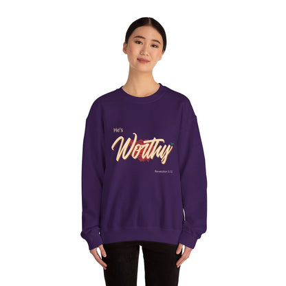 He's Worthy Unisex Heavy Blend™ Crewneck Sweatshirt