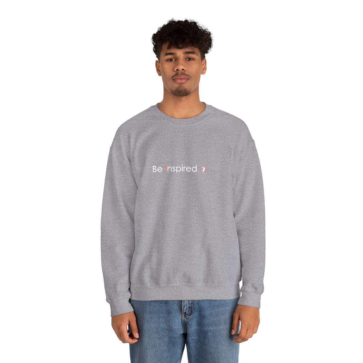 "Be Inspired" Embroidered Crewneck Sweatshirt
