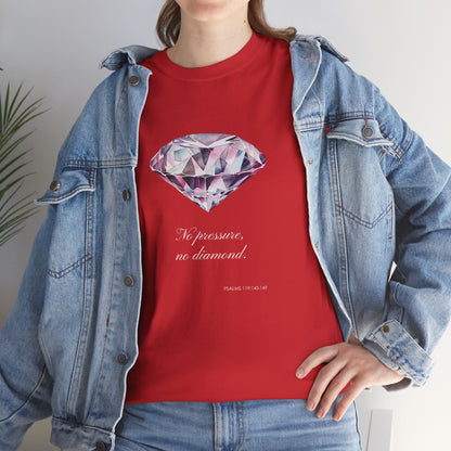 "No Pressure, No Diamond" Women's Inspirational Graphic T-Shirt