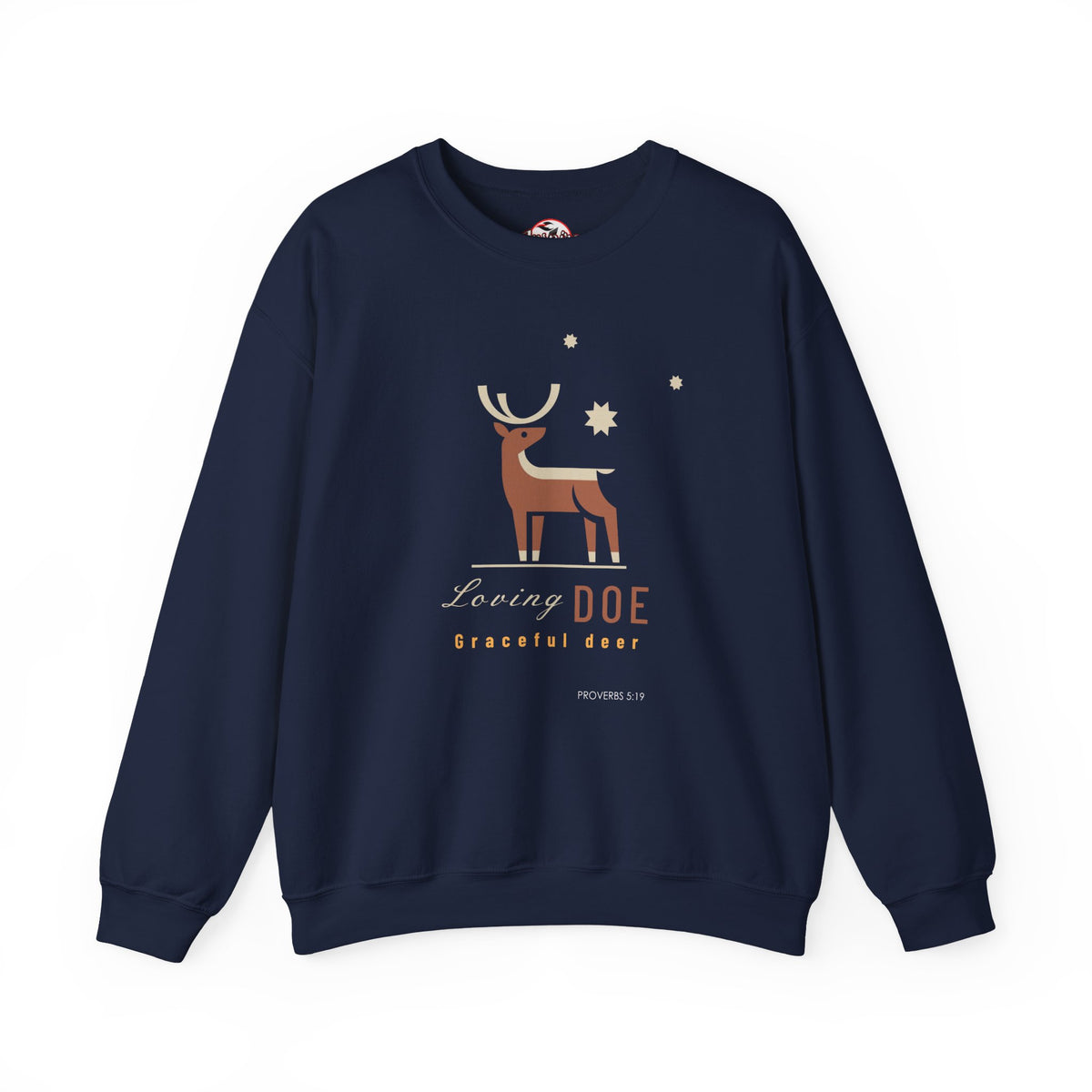 "Loving Doe Graceful Deer" Women's Inspirational Crewneck Sweatshirt