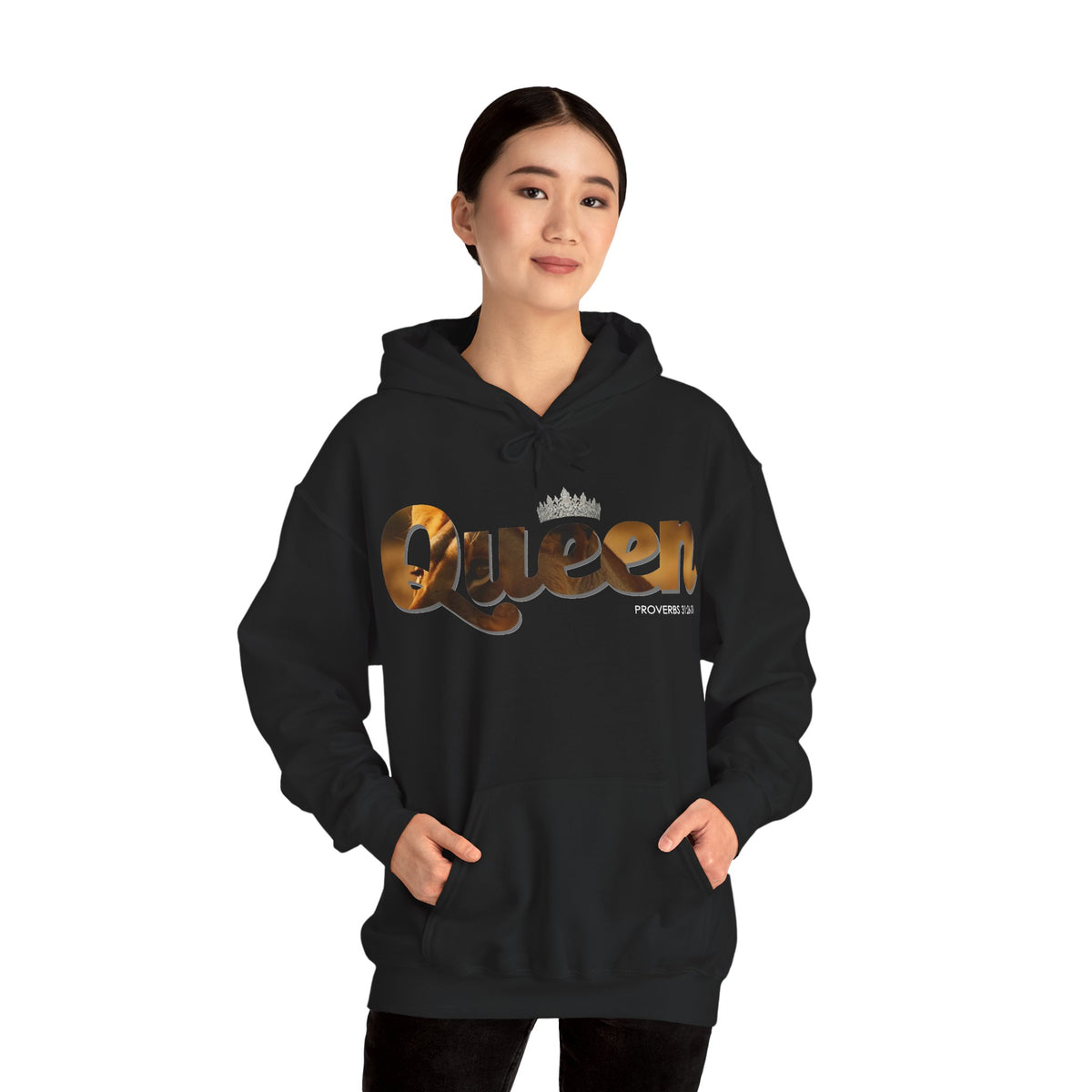 "I am Queen" Womens Affirmation Heavy Blend™ Hooded Sweatshirt