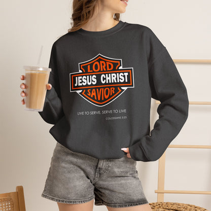 "Jesus Christ Lord and Savior" Motivational Crewneck Sweatshirt