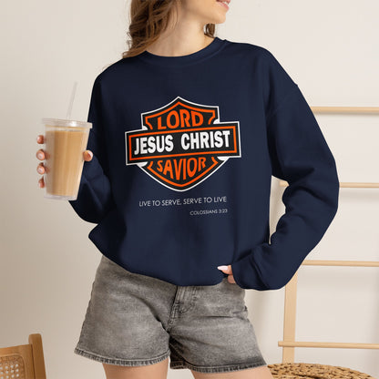 "Jesus Christ Lord and Savior" Motivational Crewneck Sweatshirt