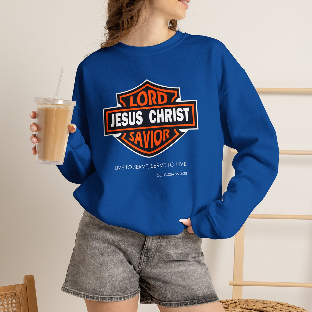 "Jesus Christ Lord and Savior" Motivational Crewneck Sweatshirt