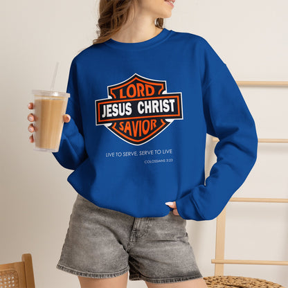 "Jesus Christ Lord and Savior" Motivational Crewneck Sweatshirt
