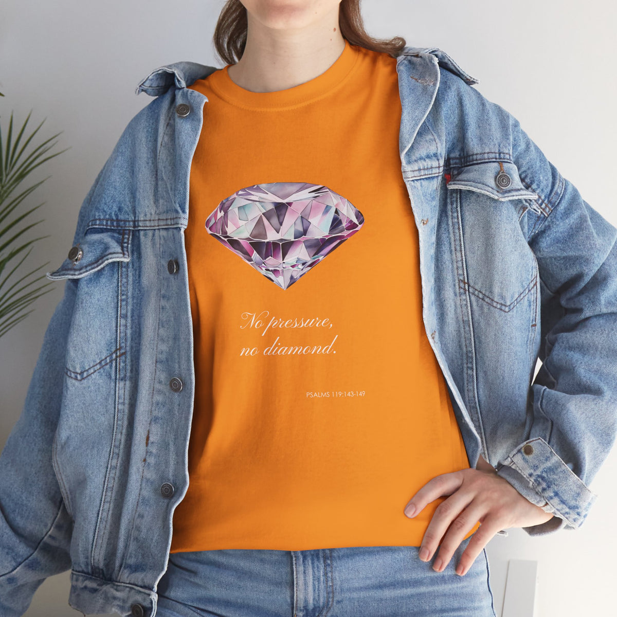 "No Pressure, No Diamond" Women's Inspirational Graphic T-Shirt