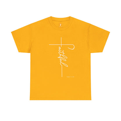 Faithful Fancy Script Unisex Heavy Cotton Tee