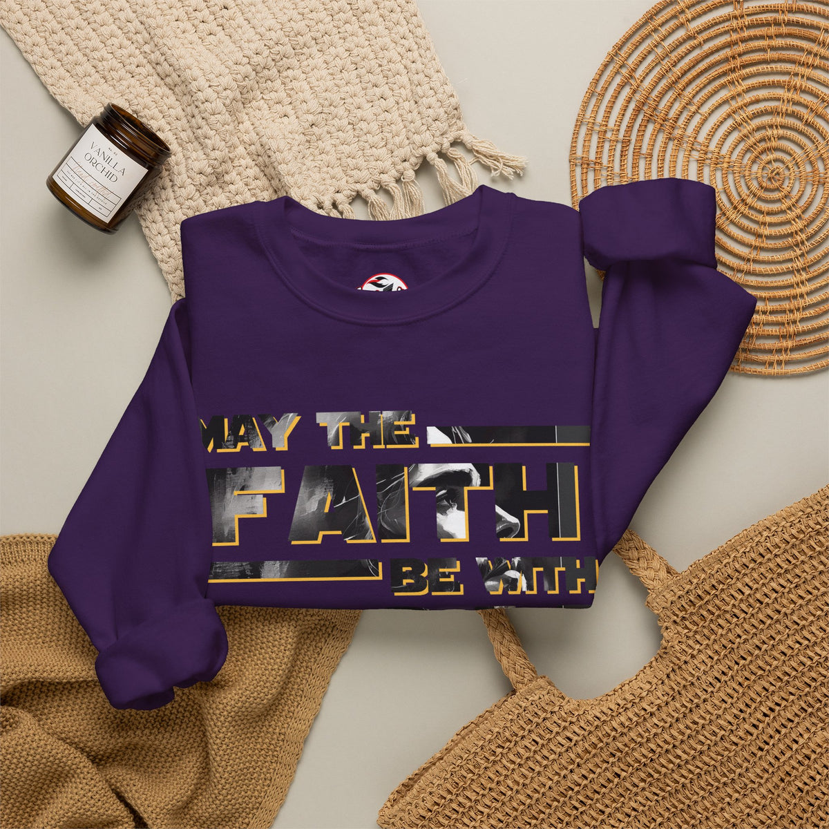 "May the Faith Be With You" Inspirational Crewneck Sweatshirt