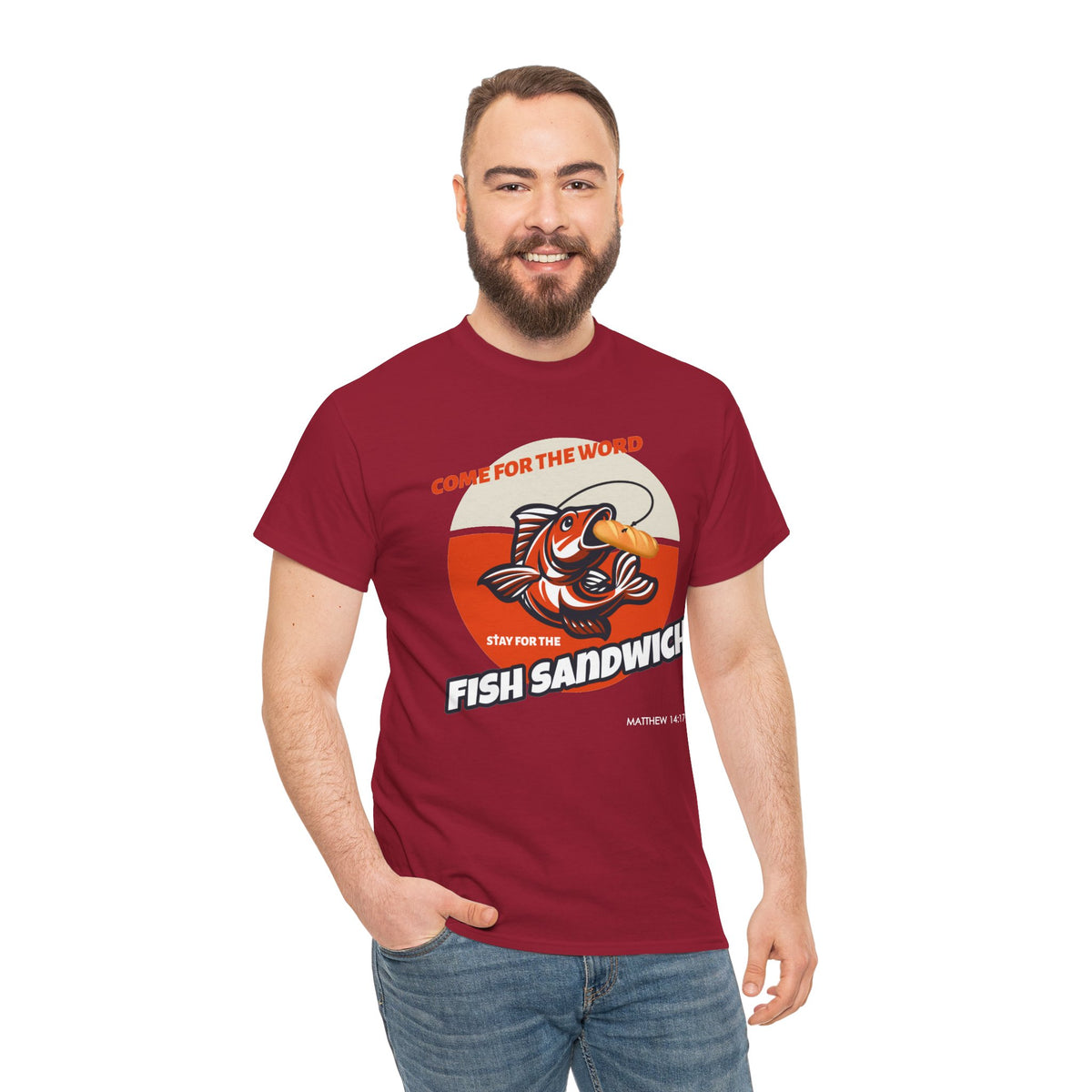 "Come for the Word" Fish Sandwich Graphic T-Shirt