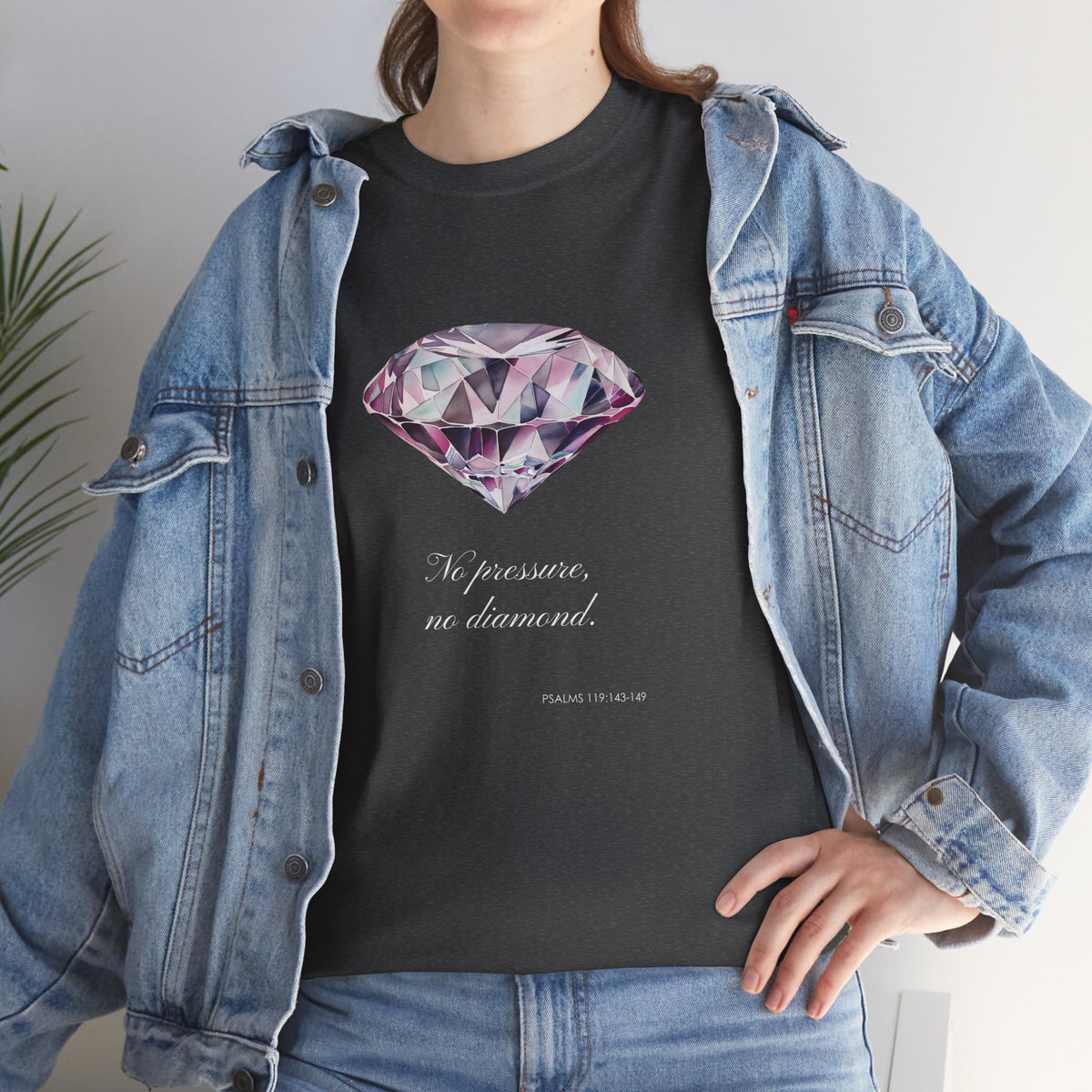 "No Pressure, No Diamond" Women's Inspirational Graphic T-Shirt