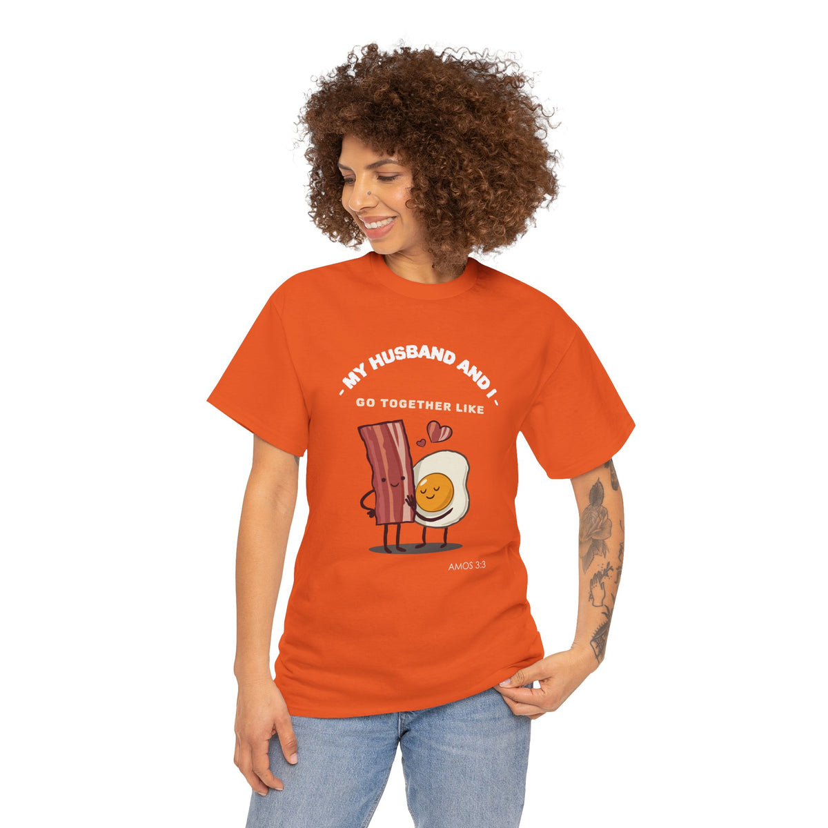 "My Husband and I Go Together Like Bacon & Eggs" Couple Breakfast Graphic Tee